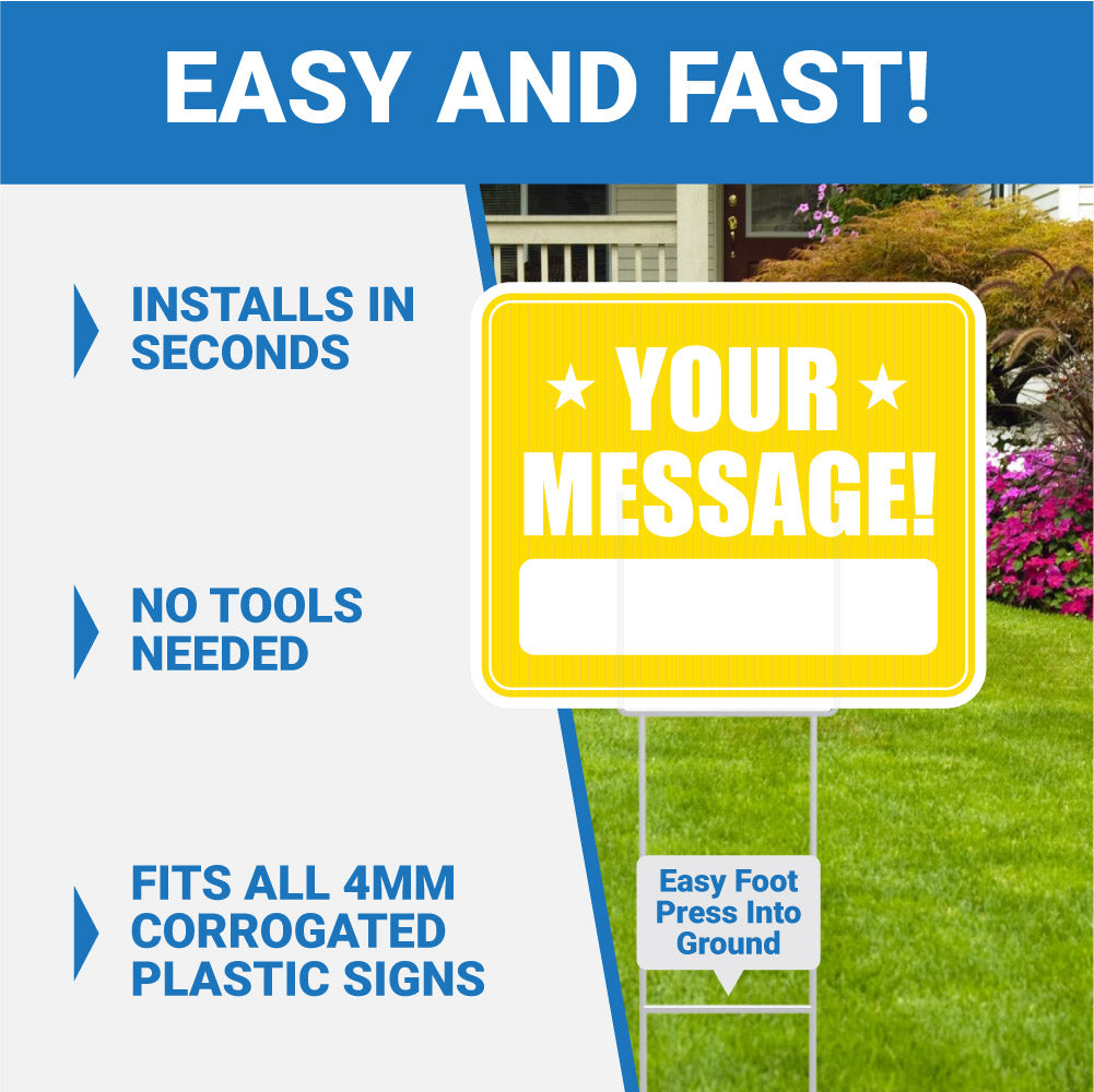 Yard Sign Stakes - Heavy Duty H-Stakes