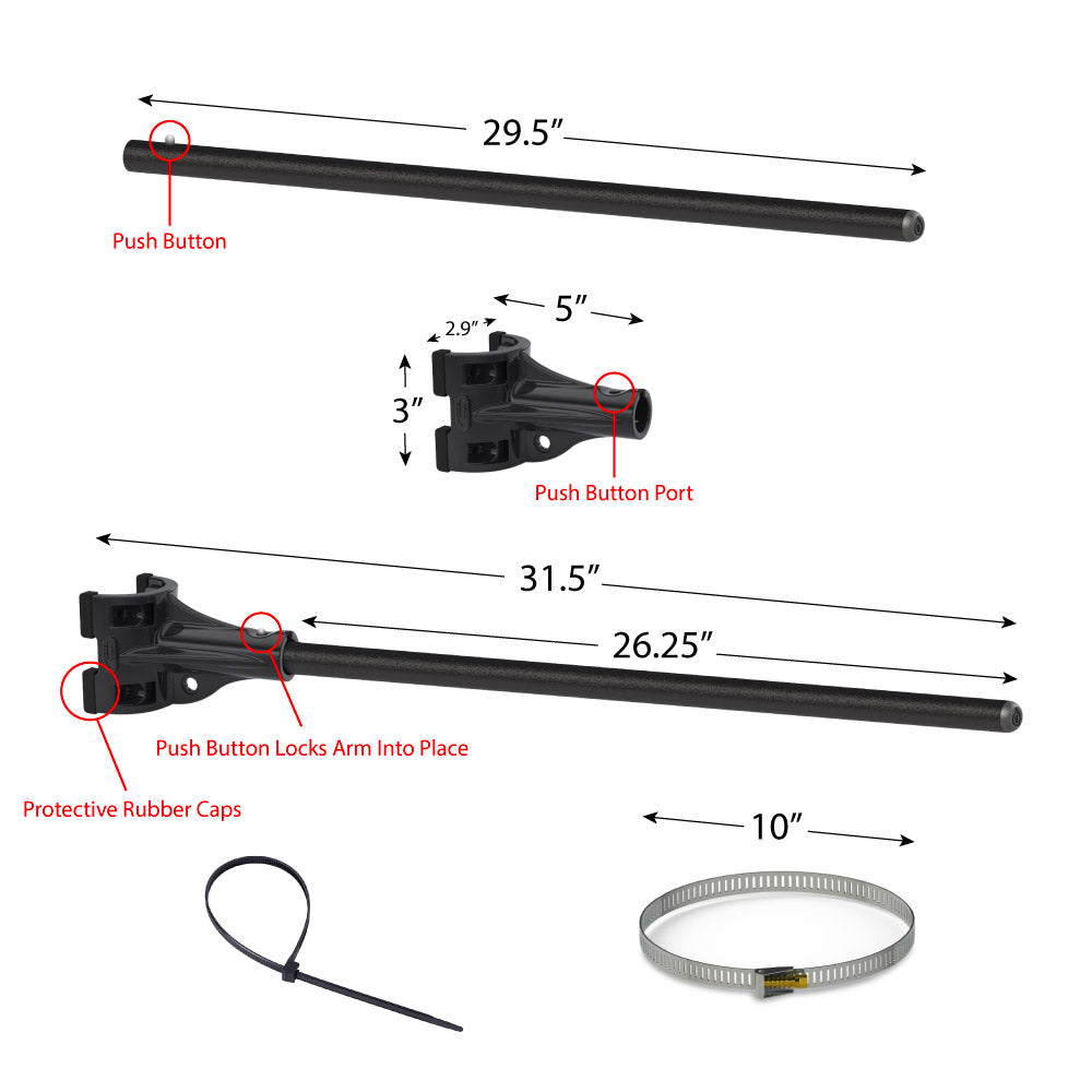 StrongArm Light Pole Double Banner Bracket Kit - Banner not included