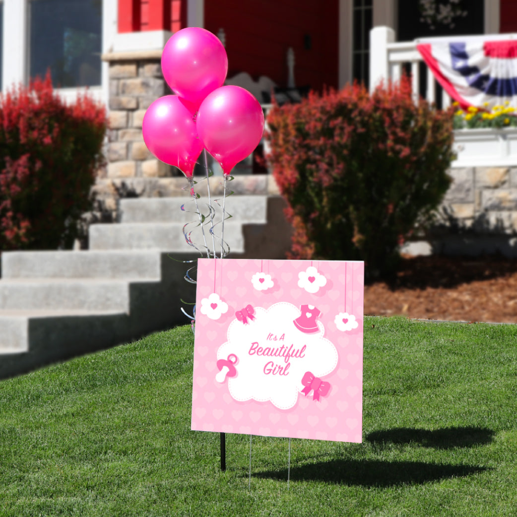 Pink Baby Blue Balloon Bouquet Lawn Decorations, Balloon Flair Yard Signs, Balloon Bunch Celebration Filler, Yard Card newest Business Supplier